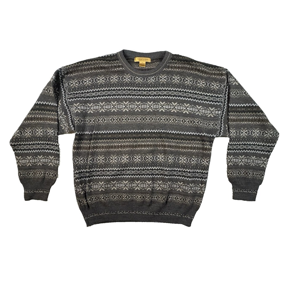 VTG Today's Man Men's‎ M Multicolor Fair Isle Sweater Made In Italy SEE DESCRIPT